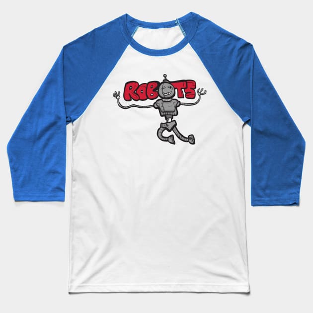 ROBOTS Baseball T-Shirt by W00D_MAN